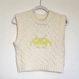 Zara Space Invaders knitted Vest size medium